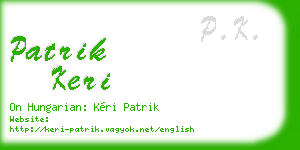 patrik keri business card